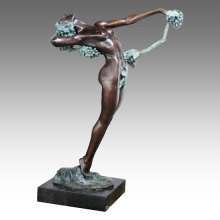Dancer Figure Statue Grape Lady Bronze Sculpture TPE-521